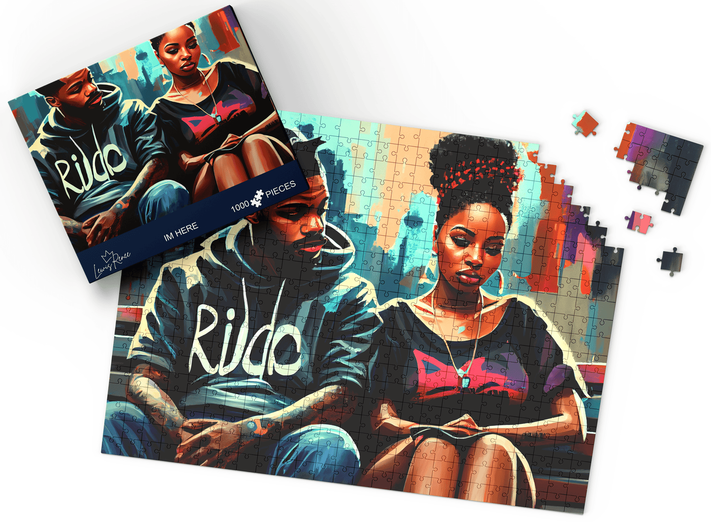 African American Puzzle Adventure: 1000-Piece Jigsaw by LewisRenee - Celebrating Black Heritage, Culture & Art (Im Here)