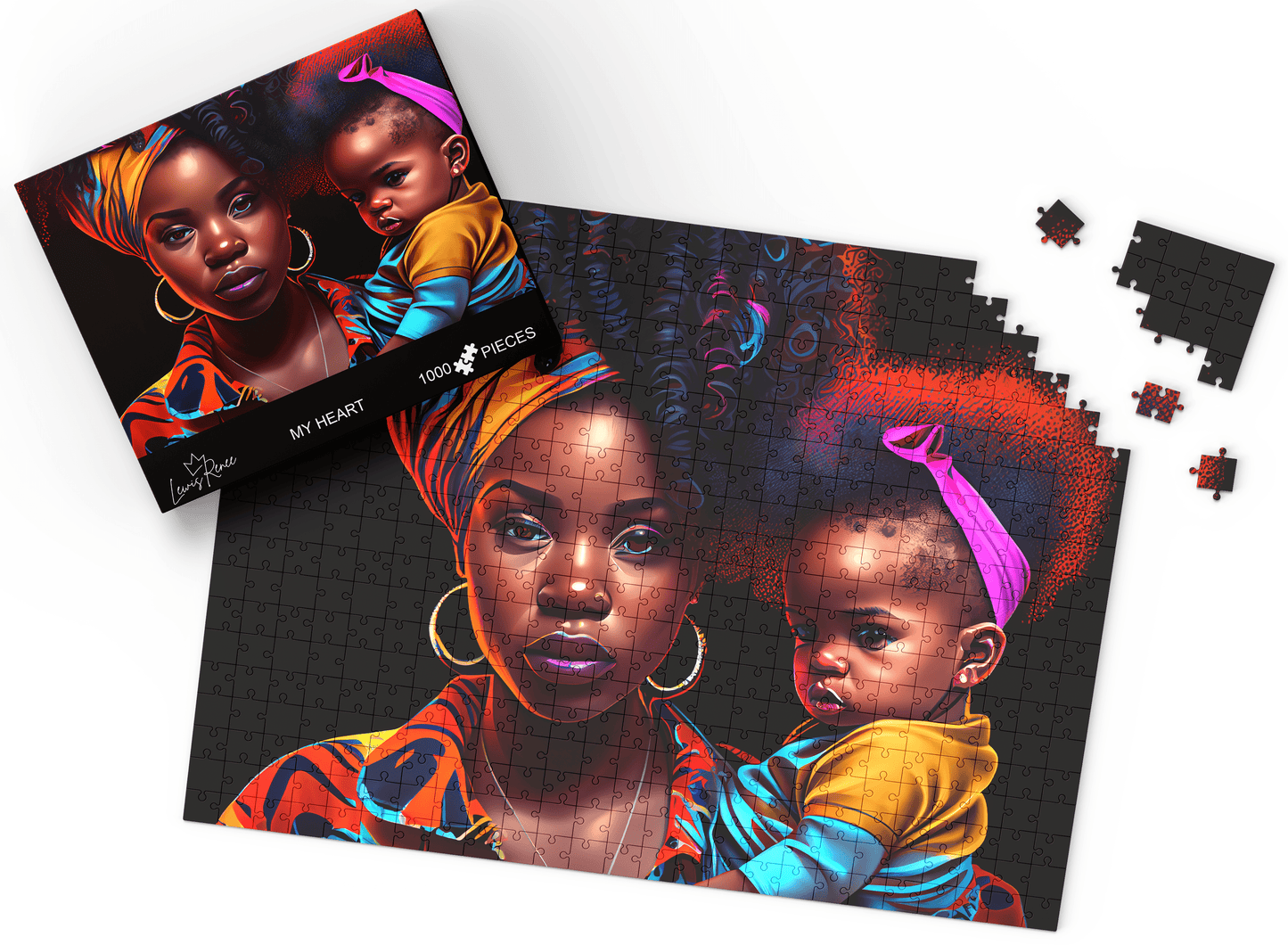 African American Family Jigsaw: Heartwarming Puzzle Adventure (My Heart)