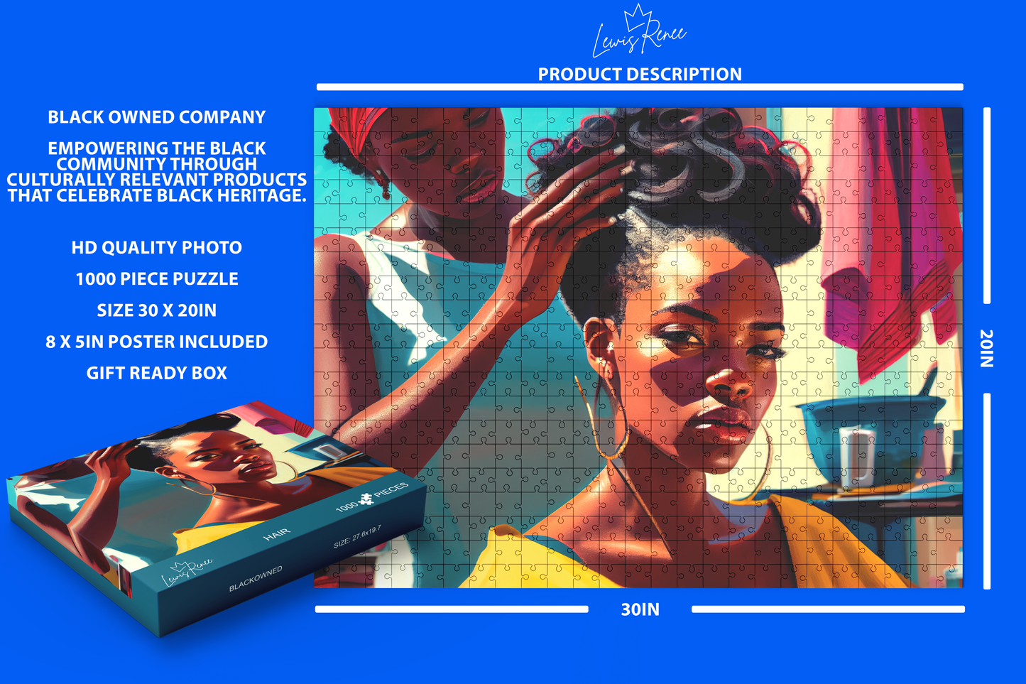 African American Art & History: 1000-Piece Puzzle Journey (Hair)