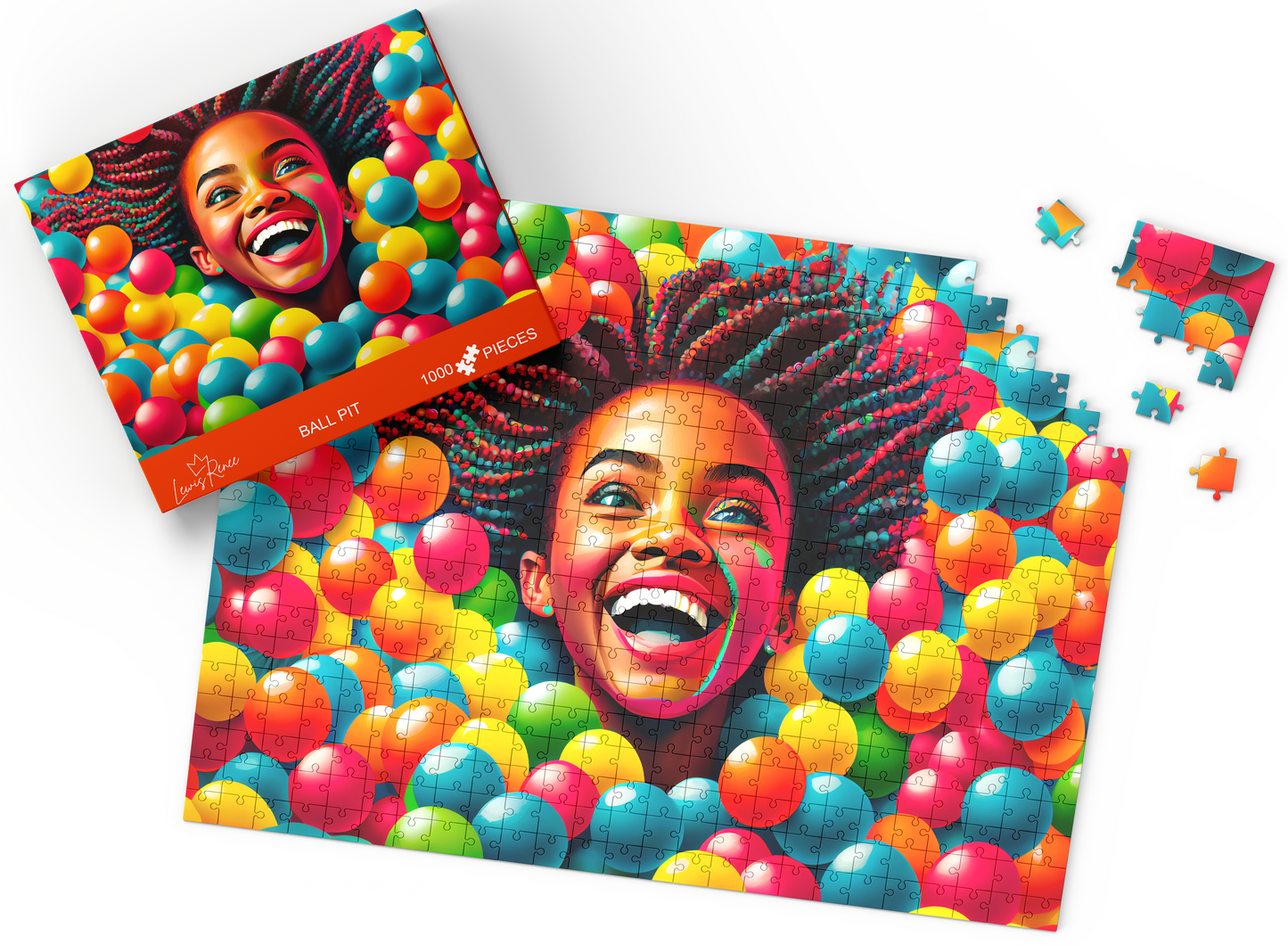 Immerse in African American Puzzle Culture: Engaging 1000-Piece Brain Teaser by LewisRenee (Ball Pit)