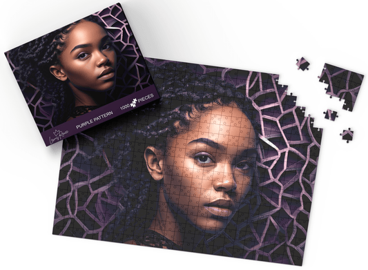 Immerse in Black Culture: 1000-Piece African American Heritage Puzzles (Purple Pattern)