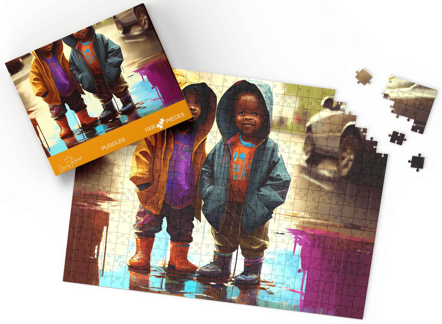 Black People Africa Puzzle: Honor Black History & Art, 1000 Piece Jigsaw for Adults (Puddles)