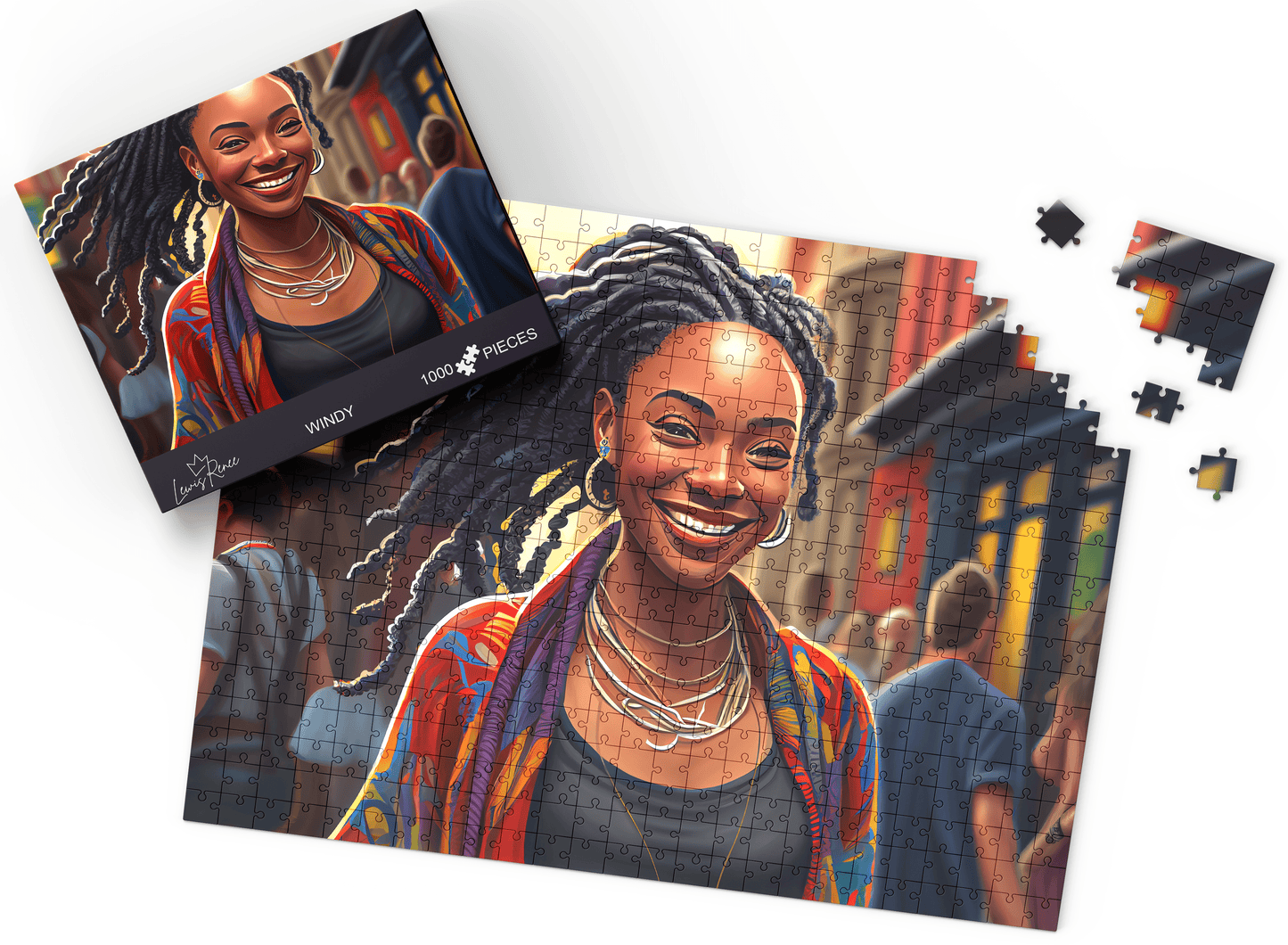 1000-Piece African American Woman Jigsaw Puzzle: Celebrate Black Beauty (Windy)