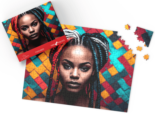African Art Jigsaw: 1000 Piece LewisRenee Masterpiece, Boost Brain Power & Relaxation, Ideal African American Gift (Focused)