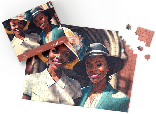 Discover the Beauty: LewisRenee's 1000 Piece African Art Puzzle for Black Adults (Sunday)