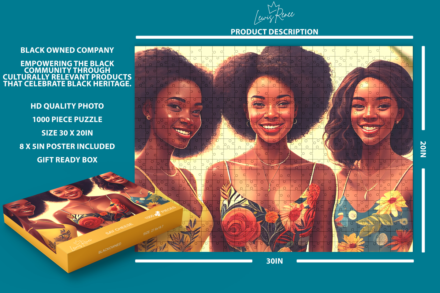 Dive into Relaxing Art: LewisRenee's African American Women Puzzle (Say Cheese)